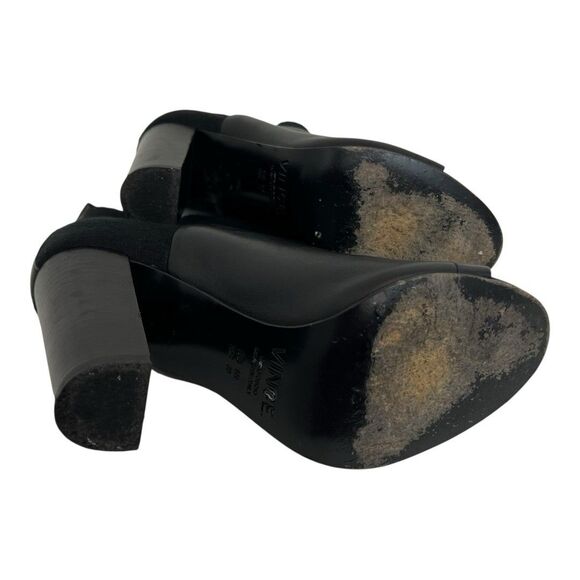 Vince Black Leather Open Toe Ankle Booties - Picture 6 of 7